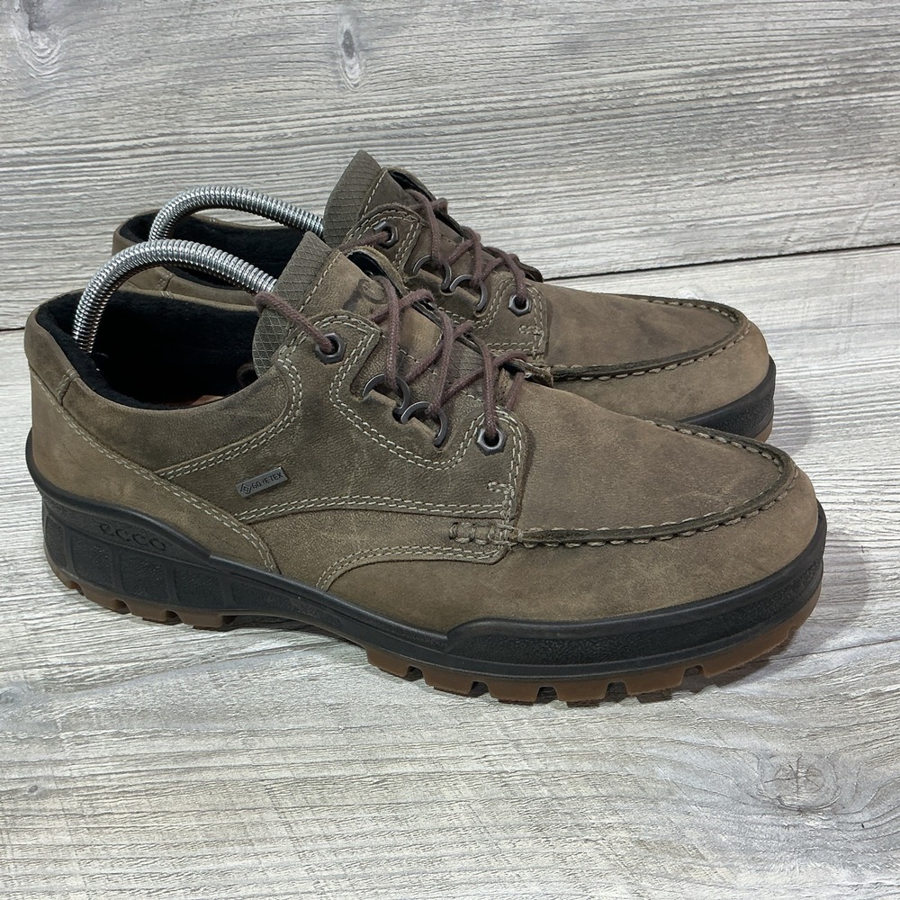 ECCO Track 25 Low Boot GORE-TEX Khaki Brown Leather Walking Shoes EU 42- 8-8.5